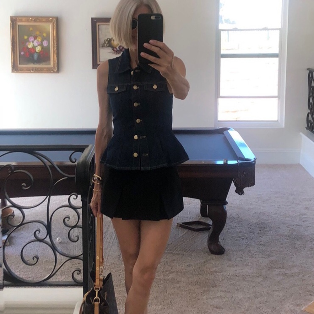 H&M - Peplum Denim Vest + Denim Blue